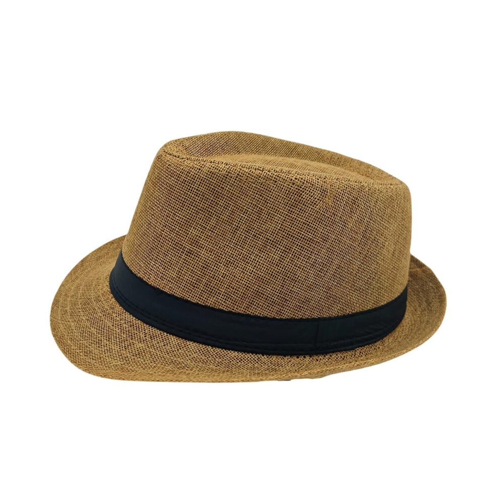 2976 Unisex Classic 1920s Fedora Hat Short Brim Panama Trilby Hat Summer